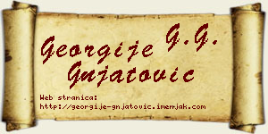 Georgije Gnjatović vizit kartica